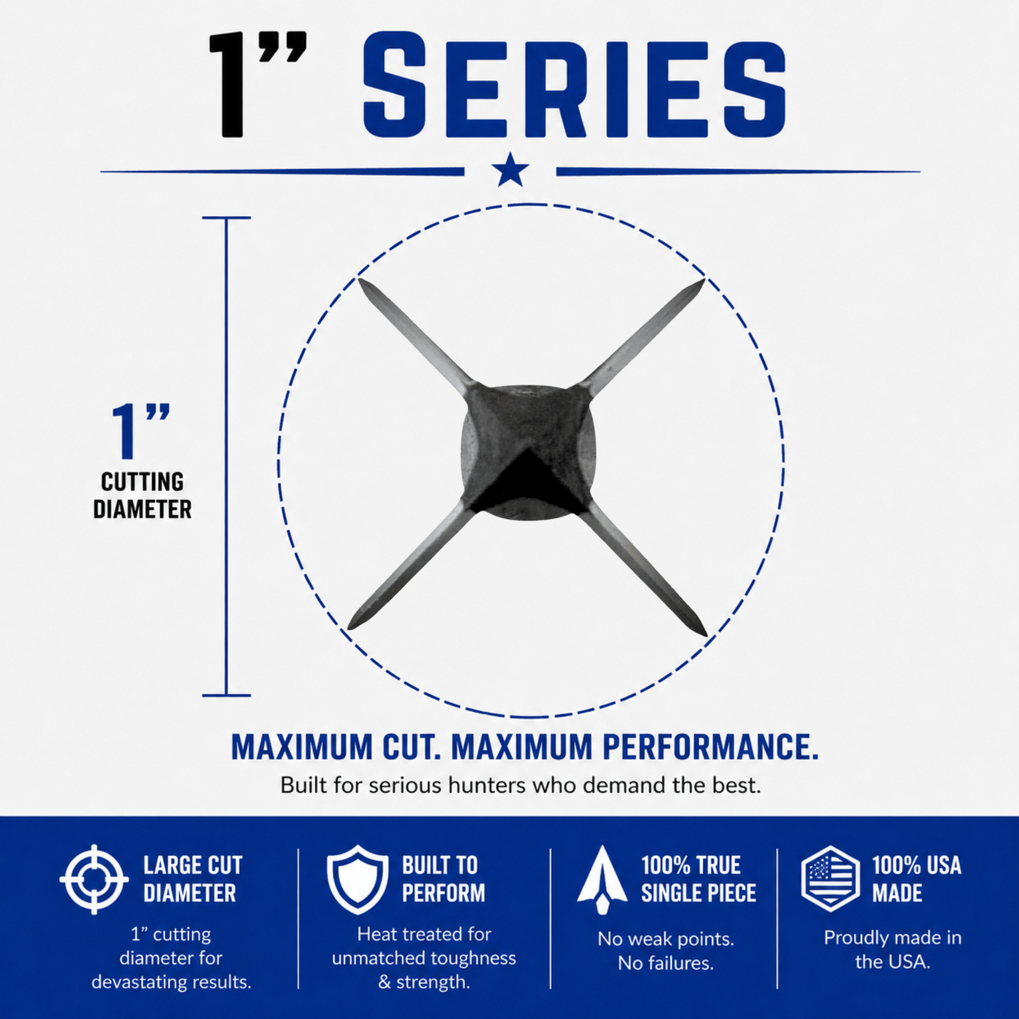 TOTA | 100 grain broadhead | 1-inch solid | fixed blade